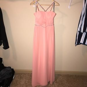 Alfred Angelo Light Pink Long Flowy Formal Gown